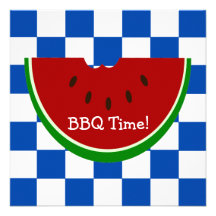 Watermelon Picnic Blanket BBQ Invitation