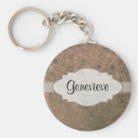 Watermelon Pink Retro Floral Abstract Nameplate Key Chains