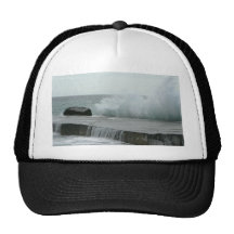 Wave Breaking On Pier Trucker Hat