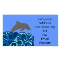 Wave curl dolphin business cards