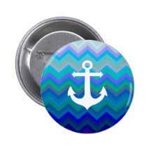Waves & Anchor Pinback Button