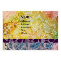 WAVES bright , vibrant ,yellow ,blue sparkles Business Card Templates