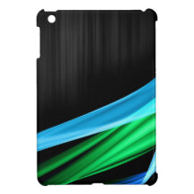 Waves of Light Green Against A Sliver Black Base iPad Mini Cover
