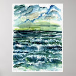 waves seascape art collectable poster