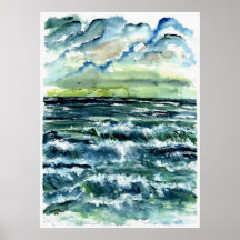 waves seascape art collectable poster