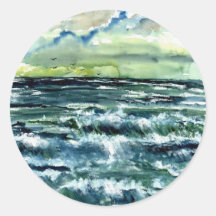 waves seascape art collectable stickers