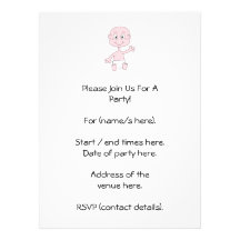 Waving Cute Baby. Invites