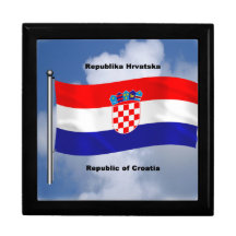 Waving Flag of Croatia Jewelry Box