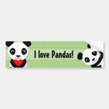 Waving Panda Bumper Sticker