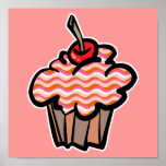 wavy lines cupcake poster