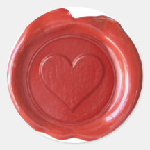 Wax Seal Monogram - Red Heart - Sticker