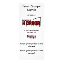 Waxworks of Horror Programme Customised Rack Card