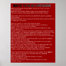 Ways to Be an Upstander Poster