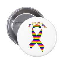 We Are All Equal Rainbow Pride Awareness Ribbon Pins