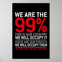 We are the 99% - 99 percent occupy wall street poster