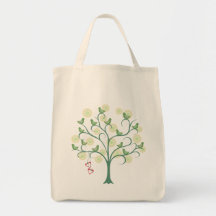 We Love Green Bird llustration Eco Tote Bag