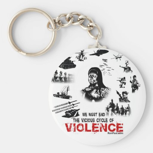 We Must End the Vicious Cycle of Violence! Keychain