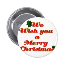 We wish you a merry christmas 2 pinback buttons