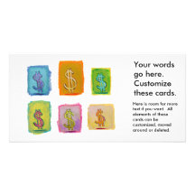 Wealth money abundance fundraising fun happy art photo card template