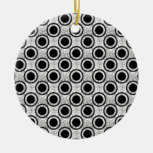 Weathered bullseye christmas tree ornament