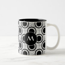 Weathered bullseye coffee mugs