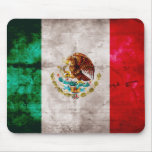 Weathered Mexican Flag Mouse Pad