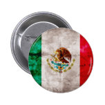 Weathered Mexican Flag Pinback Button