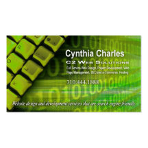 Web Design-1 Business Card template (acid green)