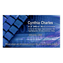 Web Design-1 Business Card template (blue)