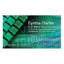 Web Design-1 Business Card template (green)