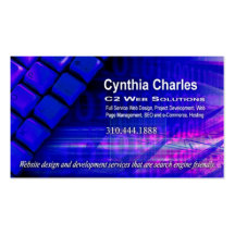 Web Design-1 Business Card template (royal blue)