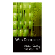 Web Design-2 Business Card template (acid green)