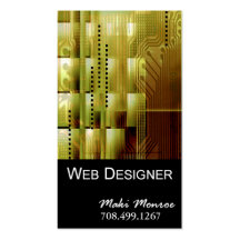 Web Design-2 Business Card template (gold)