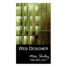 Web Design-2 Business Card template (olive)