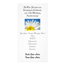 Wedding Anniversary! Party Invitations White Daisy Photo Card Template