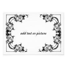 wedding anoucement-VINTAGE FLORAL BLACK AND WHITE Custom Invitations