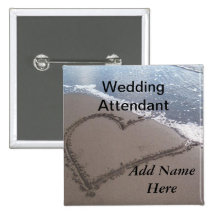 Wedding Attendant Beach Wedding Button