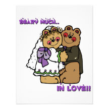 Wedding Bears, Beary Much In Love Personalized Announcement