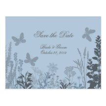 Wedding Belle Blues Save the Date Postcard
