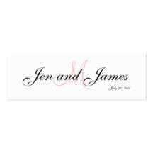 Wedding Bride Groom  Monogram Pink Profile Card Business Card