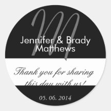 Wedding Bride & Groom Thank You Favour Stickers