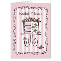 Wedding Cake Bridal Shower Invitations Greeting Card