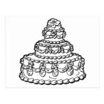 Wedding Cake Drawing Postcard