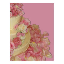 Wedding Cake & Roses Postcards