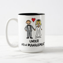 Wedding Cartoon - Under New Management Mugs