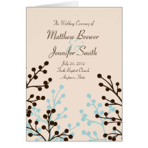 Wedding Ceremony Program and Order of Service Card