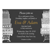 Wedding Classic Black Cake Invitation