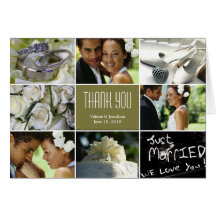 Wedding Collage Thank You Card - Sage