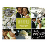 Wedding Collage Thank You Postcard - Chartreuse