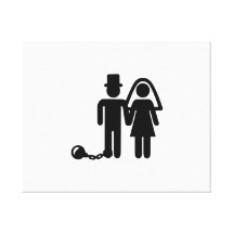 Wedding couple stretched canvas prints